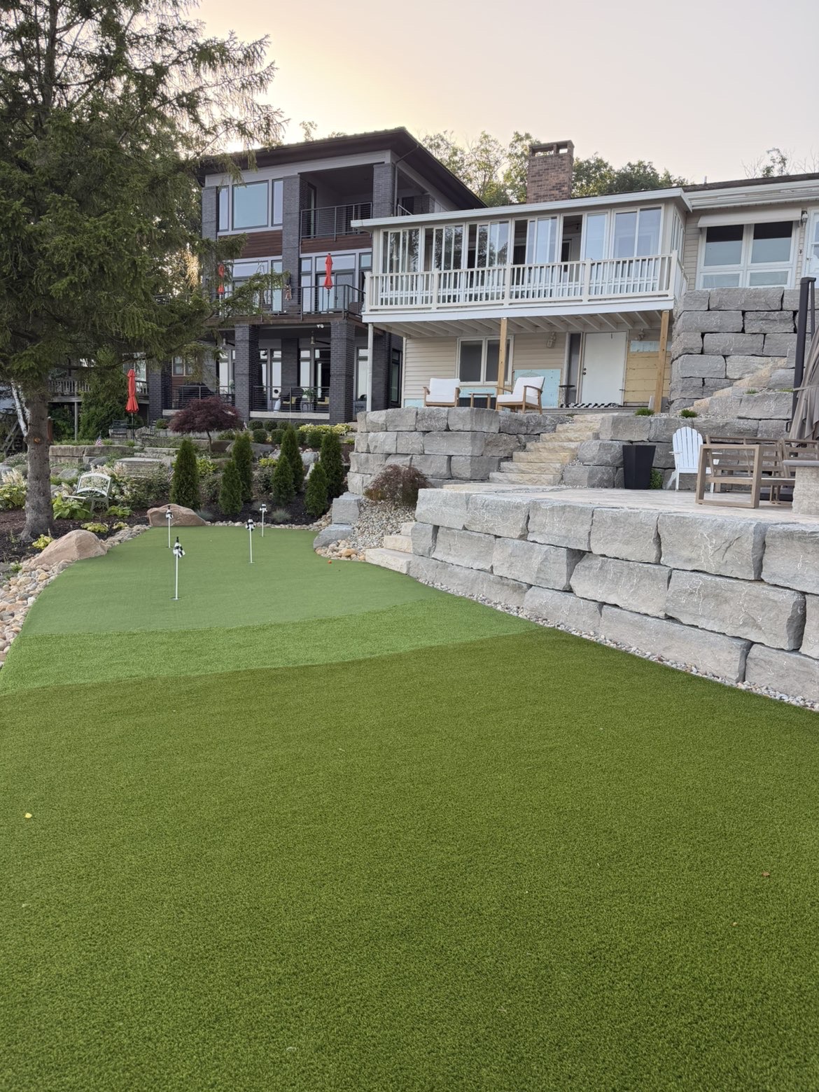 Close-up of paver patterns and hardscape craftsmanship