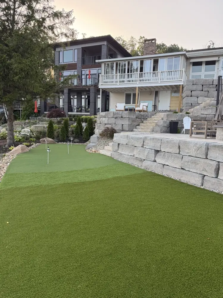 Close-up of paver patterns and hardscape craftsmanship