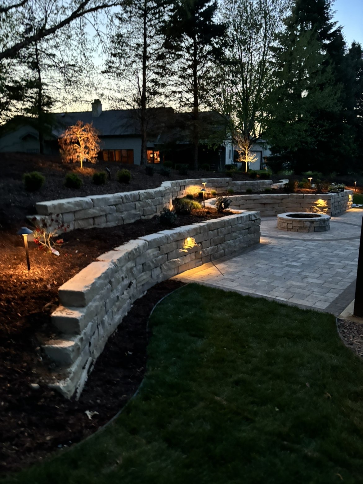 Paver surface base compaction and leveling preparation for fire pit area
