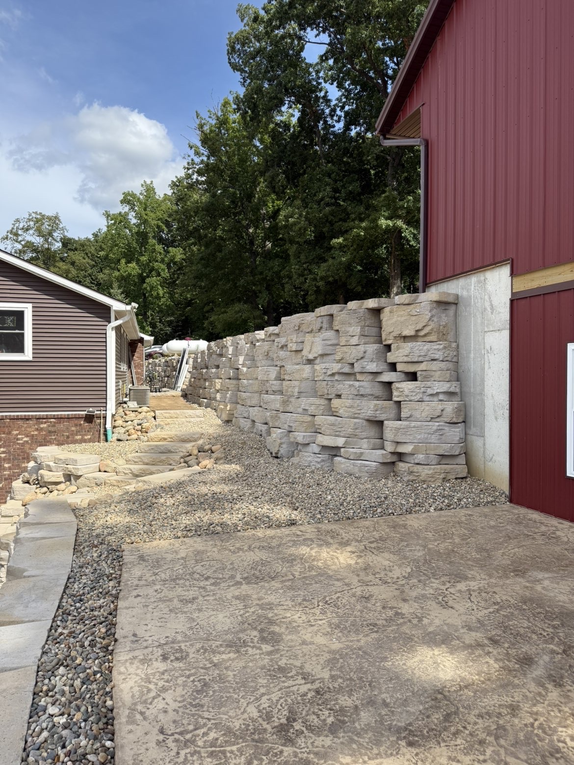 Detailed close-up of interlocking retaining wall block craftsmanship