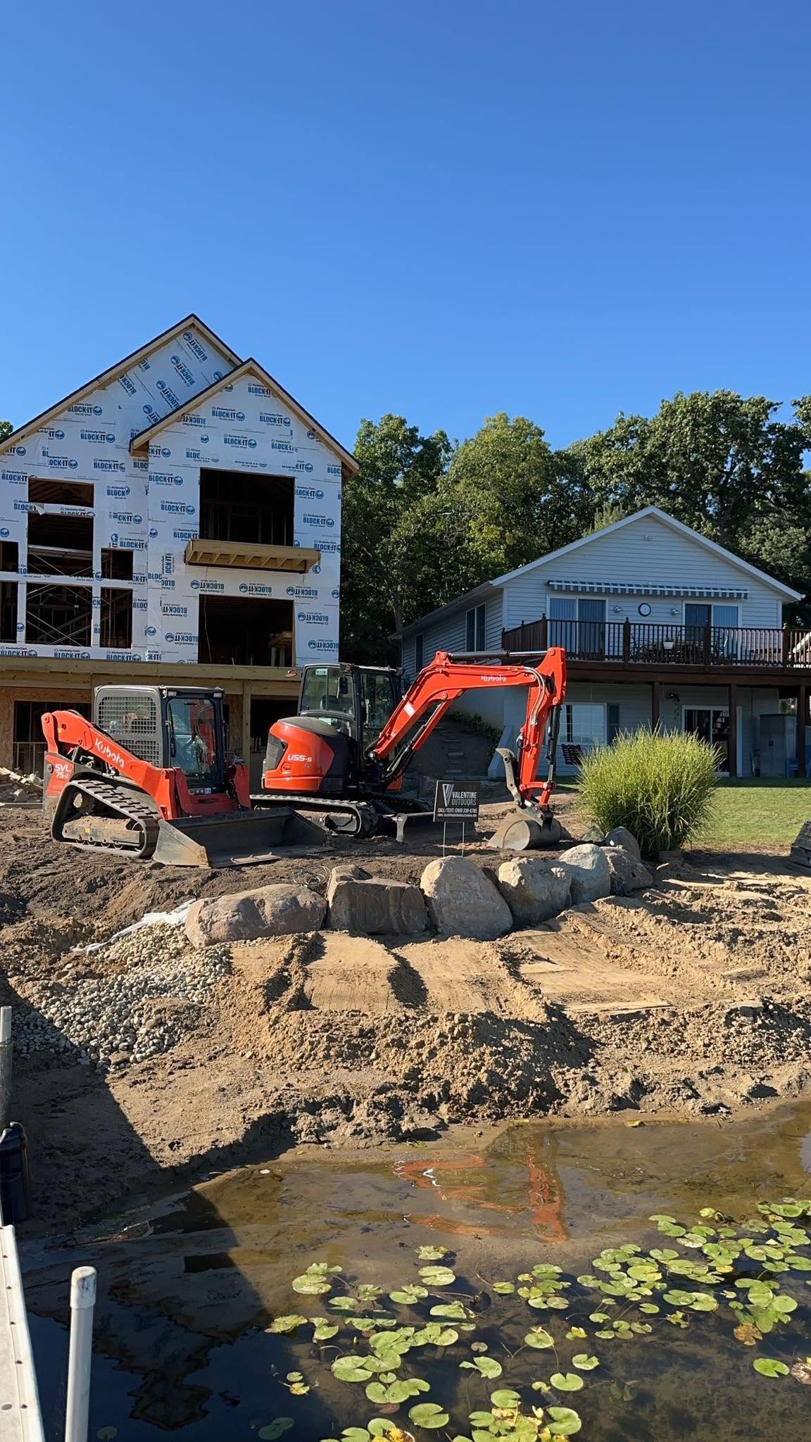 Heavy equipment excavation work on property development in Marshall, MI