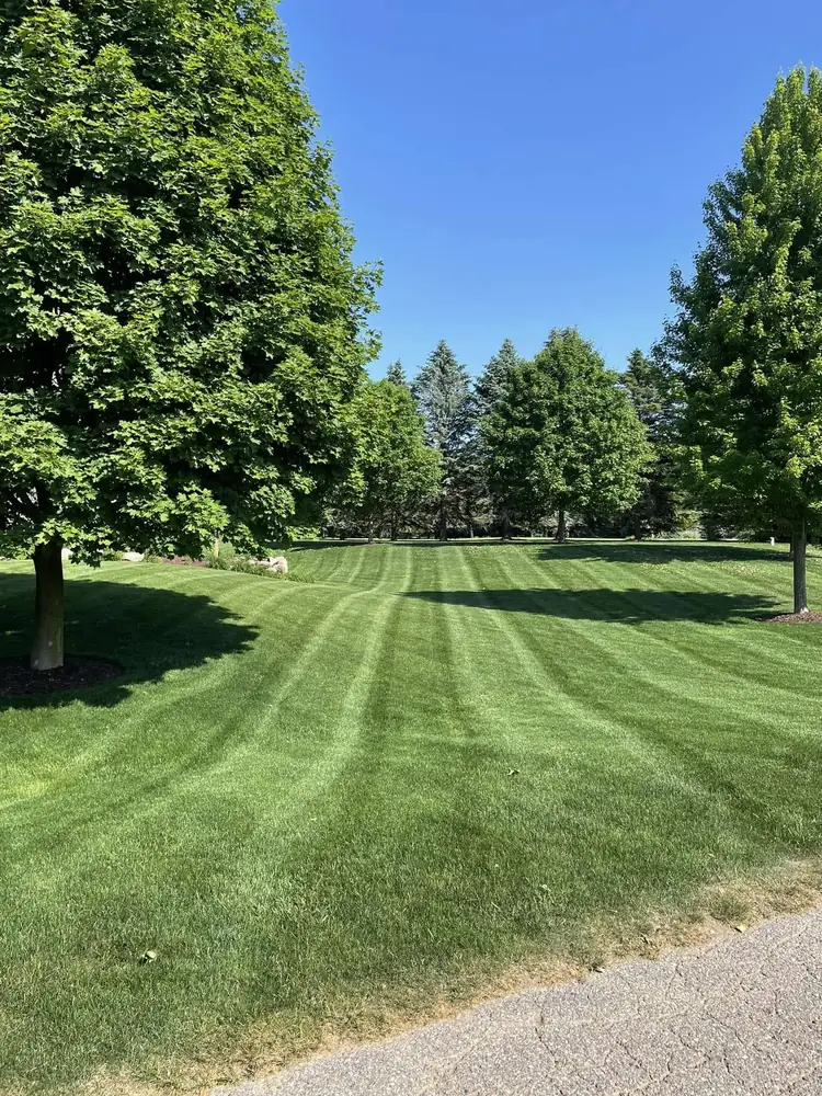 Pristine striping on residential lawn maintenance in Marshall, MI
