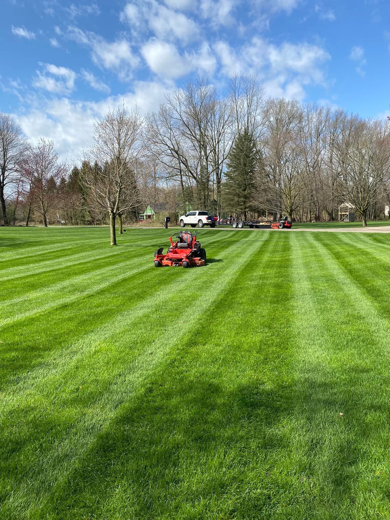 Lawn fertilization and weed control treatment application