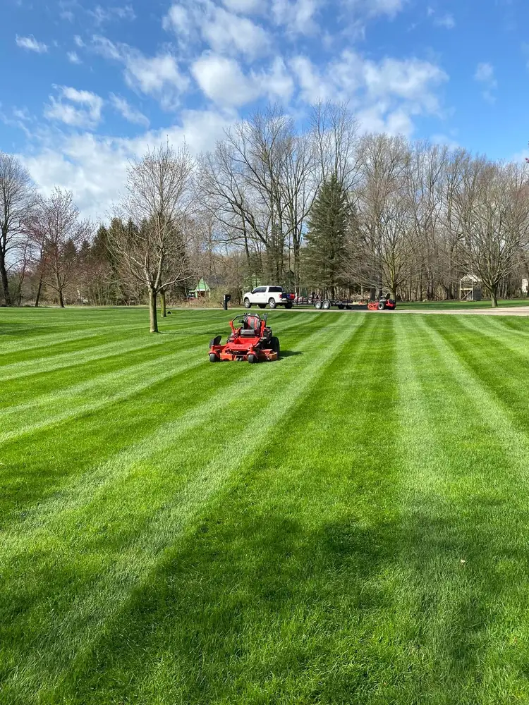 Lawn fertilization and weed control treatment application
